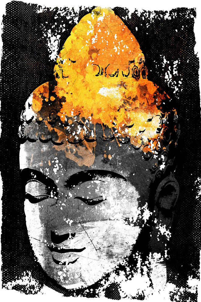Marmont Hill, "Buddha Black Gold" by Rick Martin Print on Wrapped Canvas, 16x24