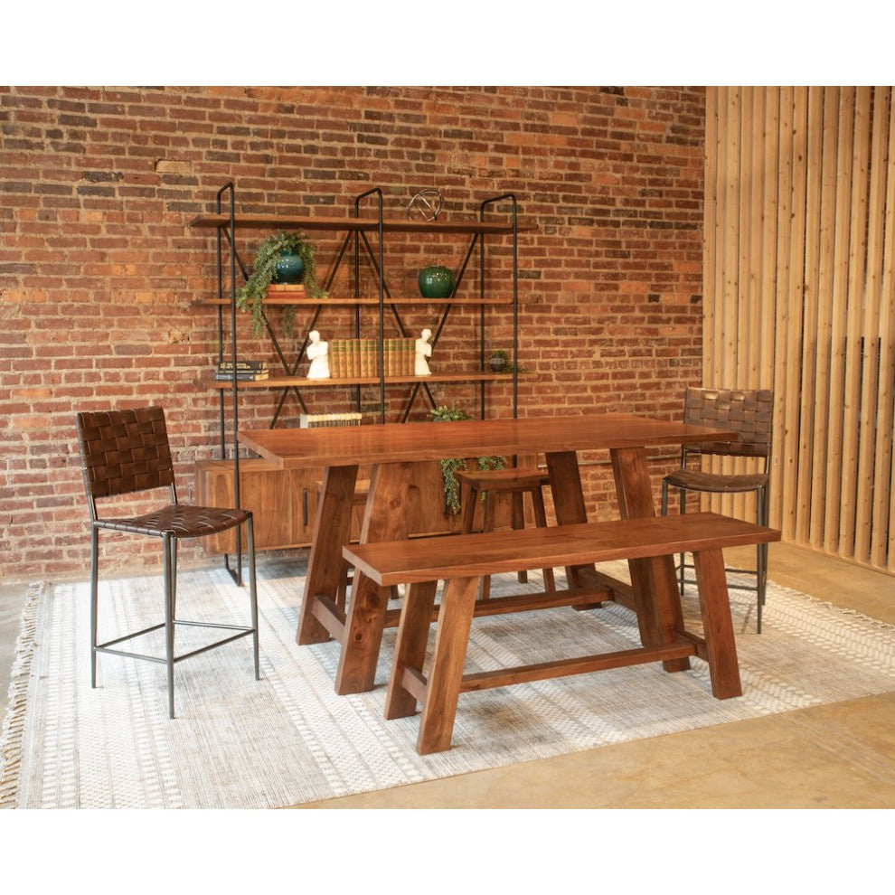 Halden Wide Bookshelf In Pecan Brown