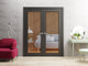 Interior French Double Doors Clear Glass|Lucia 2166 Matte Black-72x96