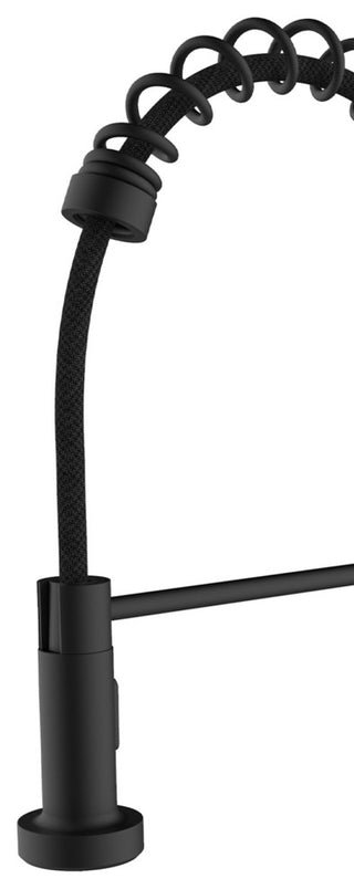 Single Handle High Arc Pull Out Kitchen Faucet in Black Finish