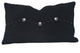 Western Suede Antique Silver Concho & Studded Lumbar Pillow, 12" x 20", Black