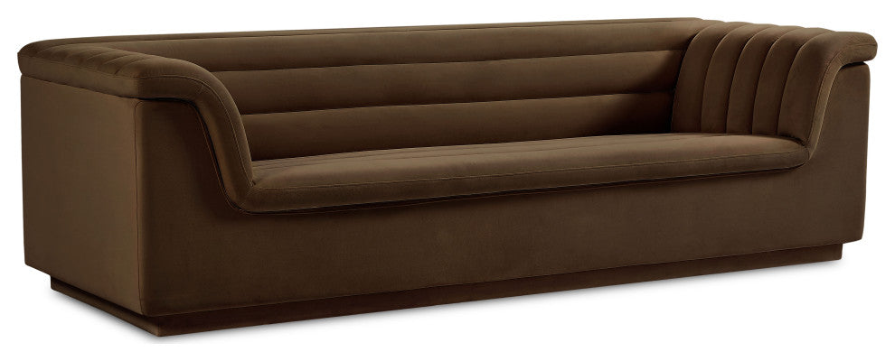 Cascade Upholstered Set, Brown, Velvet, Sofa