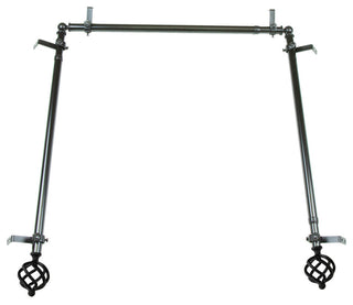 Walter Multi Angle Ceiling Rod 48-84 inch, Black, Three Sided