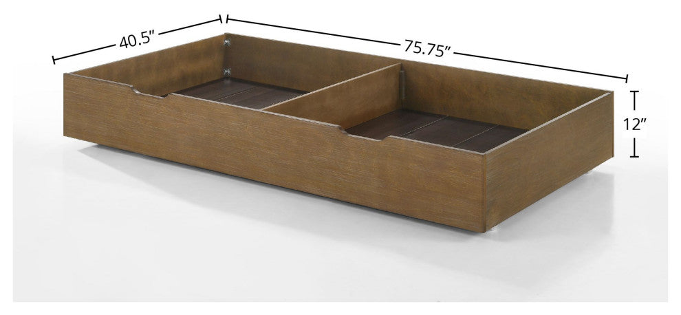Highland 76"W Wood Trundle, Sand Dune