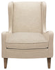 Boulter Lounge Chair with Solid Wooden Legs in Natural Linen Fabric