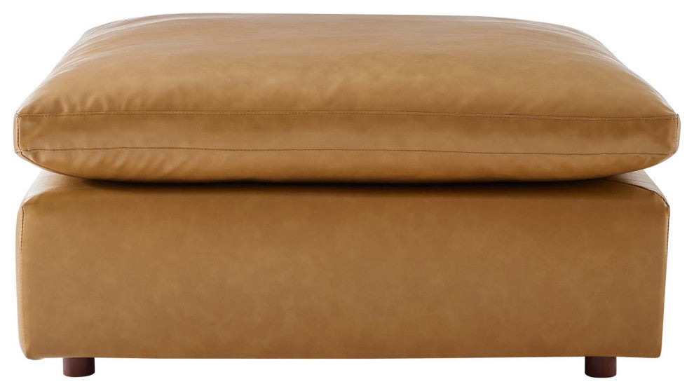 Sectional Sofa Set, Faux Vegan Leather, Tan, Modern, Living Lounge Hospitality