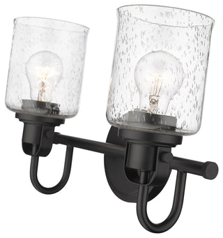 Zlite 340-2V-MB 2-Light Vanity, Clear Seeded