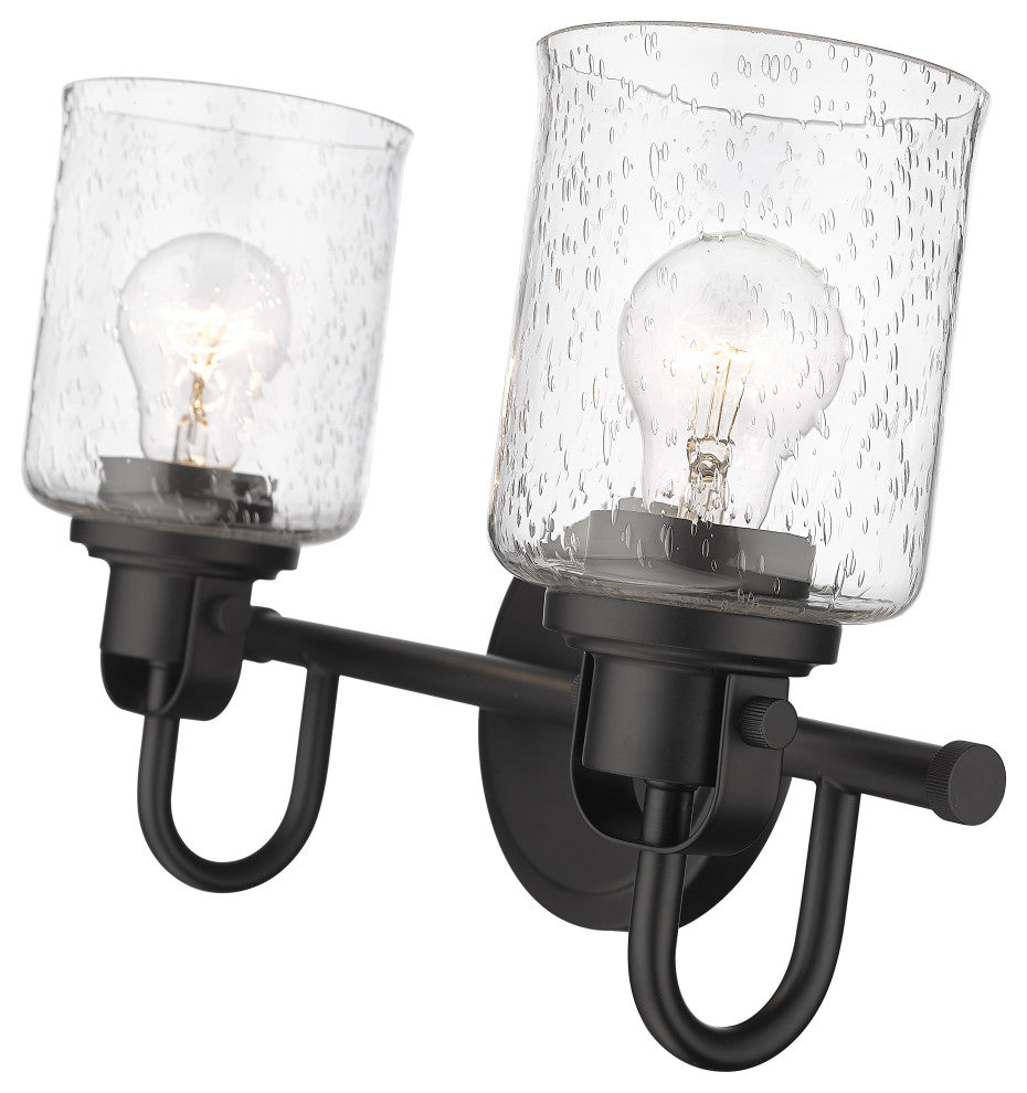 Zlite 340-2V-MB 2-Light Vanity, Clear Seeded