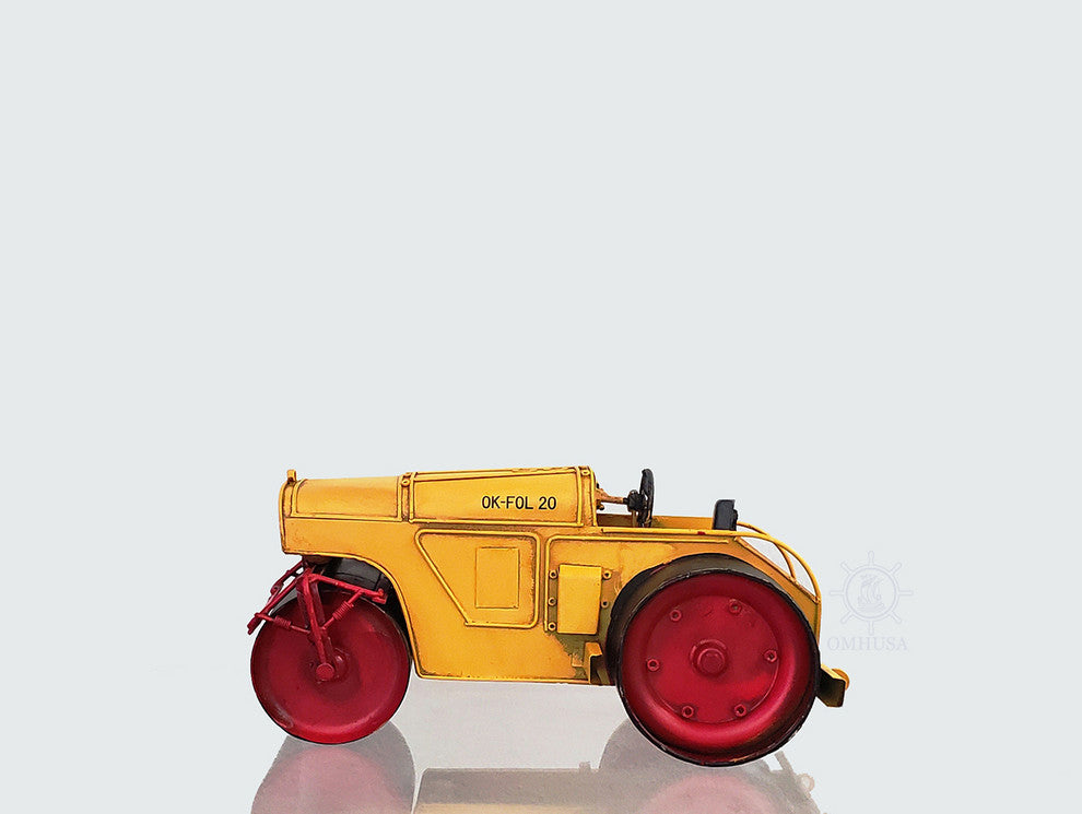 Metal Handmade Steam Roller Model, Collectible Metal Scale Model Steam Roller