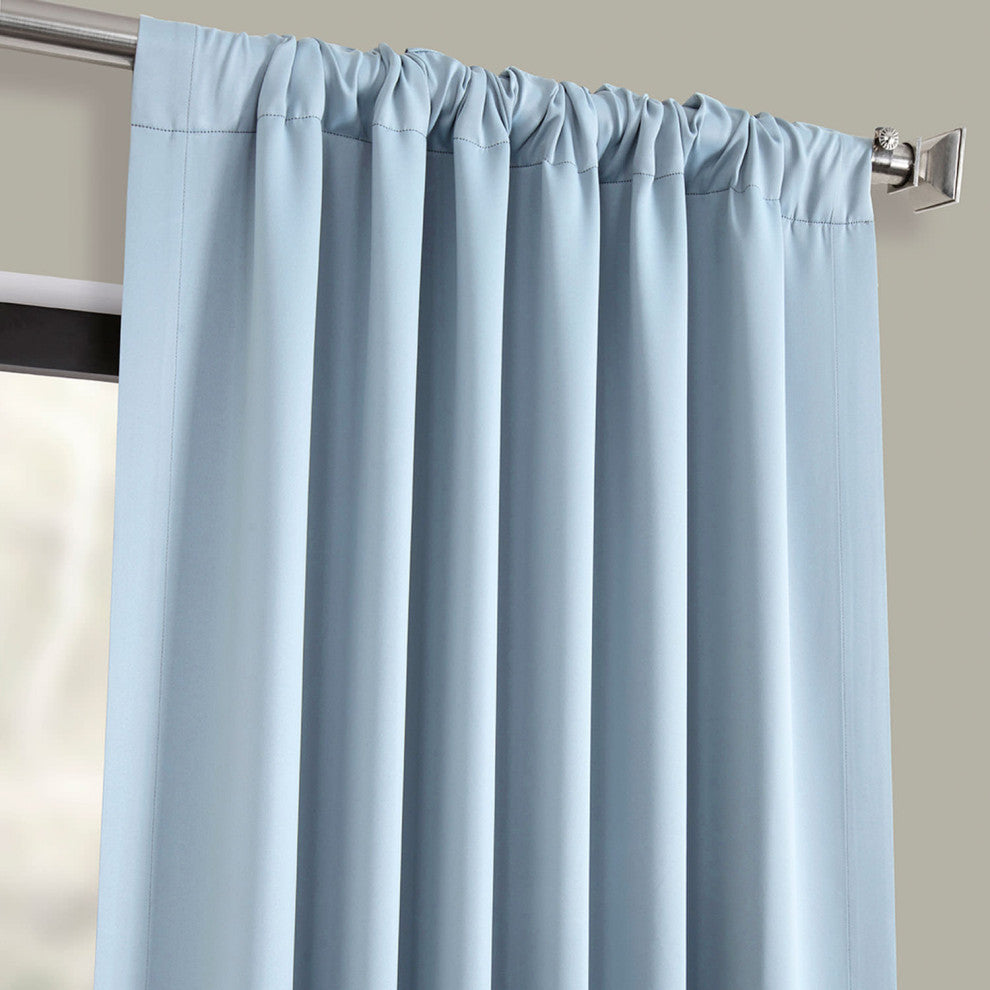 Frosted Blue Room Darkening Curtain, Set of 2, 50"x108"