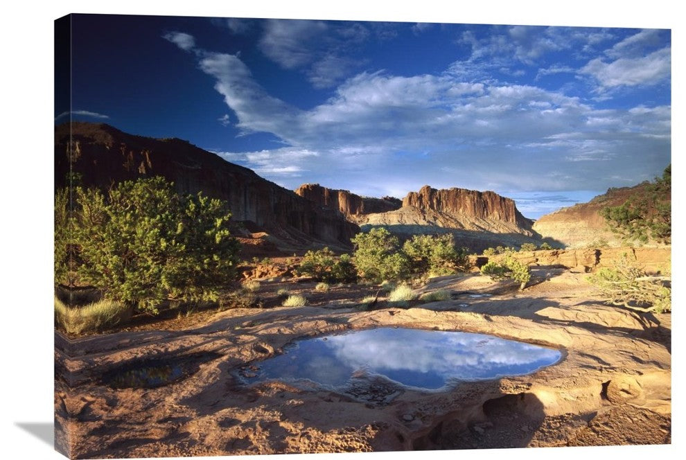 "Water Pothole At Panorama Point, Capitol Reef National Park, Utah" Artwork