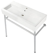Fauceture VPB39171ST 39" Porcelain Console Sink, Legs, Single-Hole