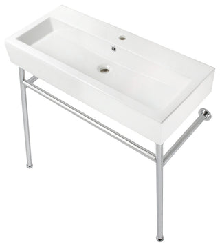 Fauceture VPB39171ST 39" Porcelain Console Sink, Legs, Single-Hole