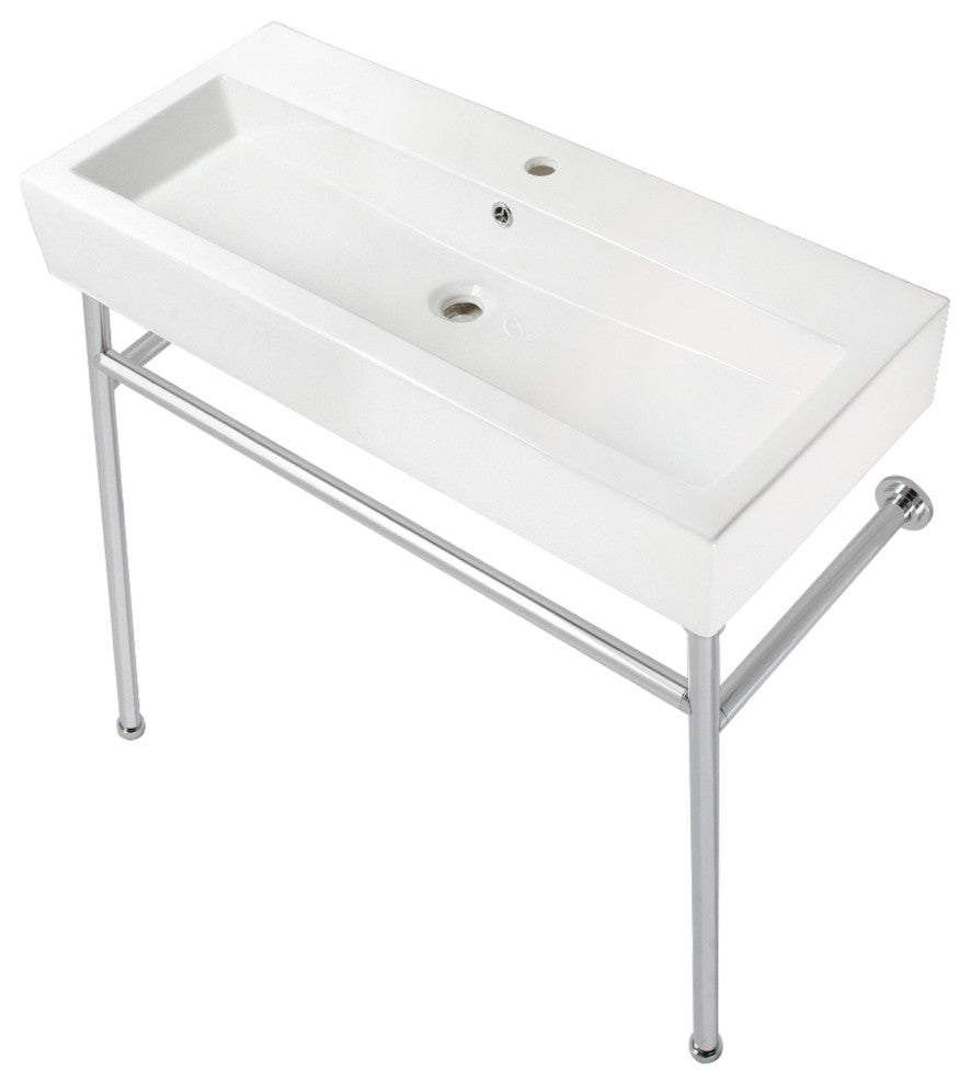 Fauceture VPB39171ST 39" Porcelain Console Sink, Legs, Single-Hole