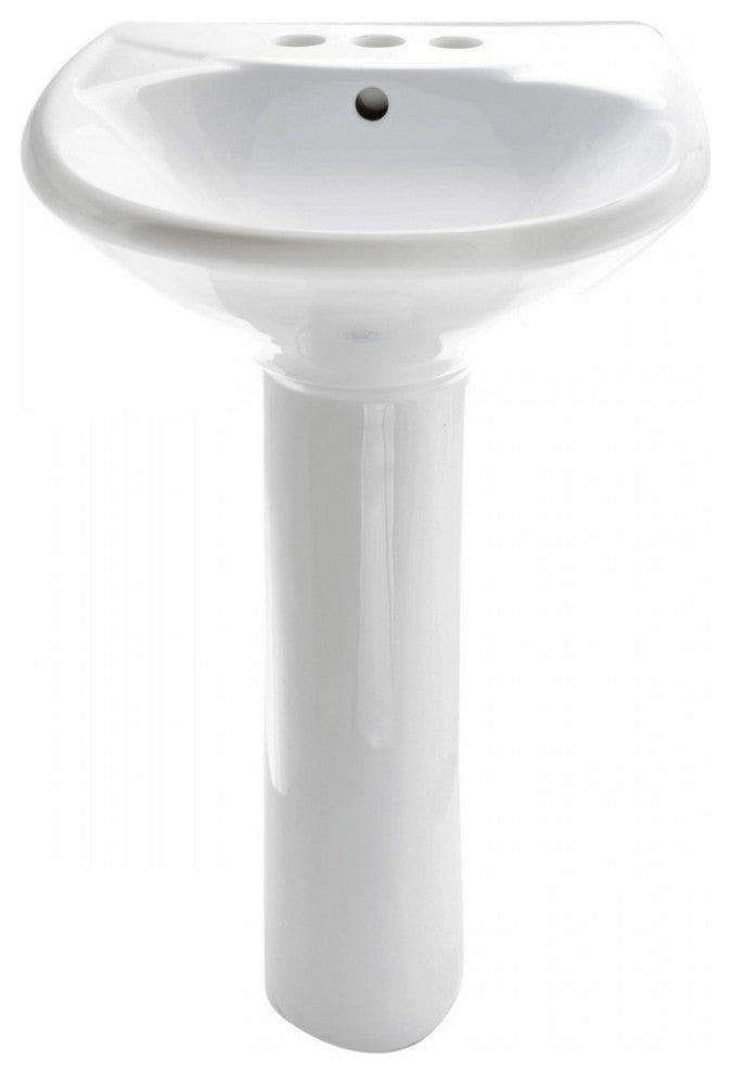 White Bathroom Sink Pedestal Sink Porcelain Set of 4