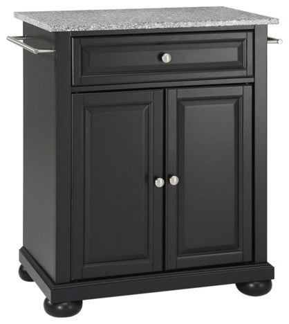 Alexandria Solid Granite Top Portable Kitchen Island