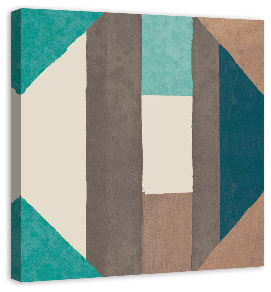 Turquoise Geometric 36x36 Canvas Wall Art