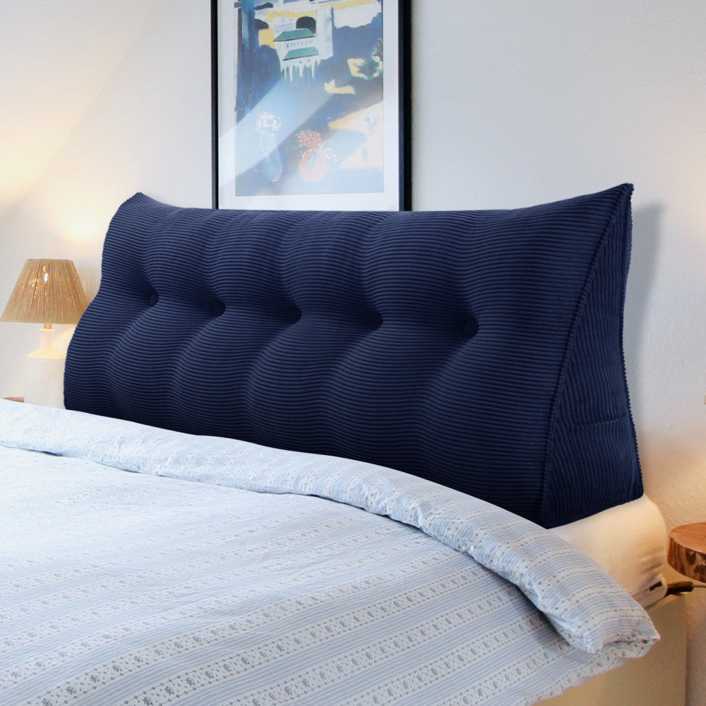 Wedge Pillow, Headboard Cushion, Reading Pillow, Dark Blue, 76x20x8