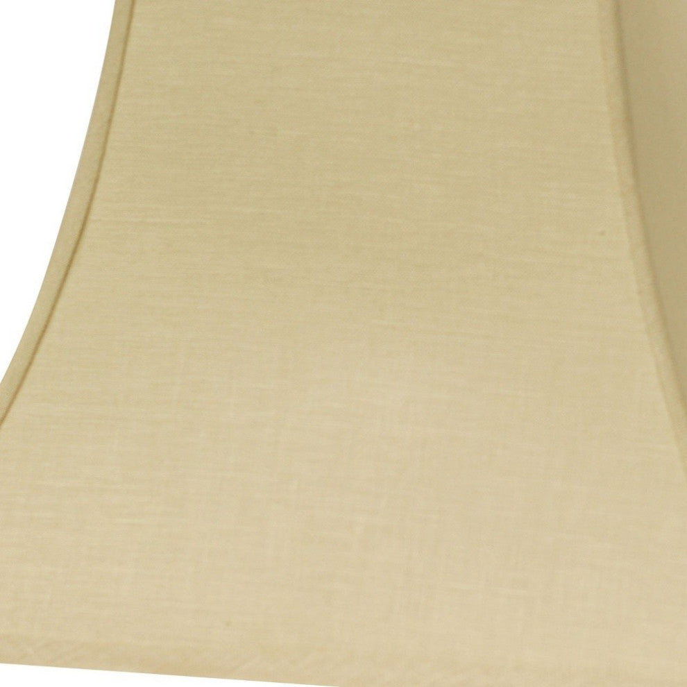 12" Parchment Biege Premium Square Bell Slanted Linen Lampshade