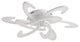 White 9-Light Petal Shaped LED Semi Flush Mount Ceiling Lighting