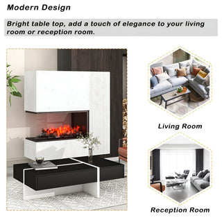 Modern High Gloss Surface Cocktail Table, Center Table for Sofa