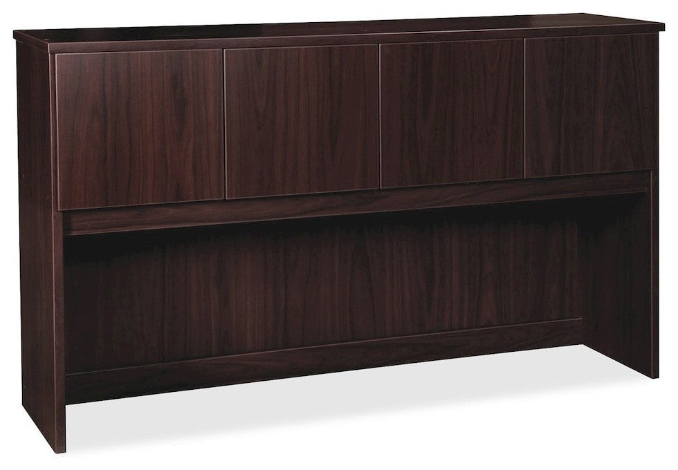 Lorell Prominence Laminate Hutch Office Suite, Espresso, 66"x16"x39"