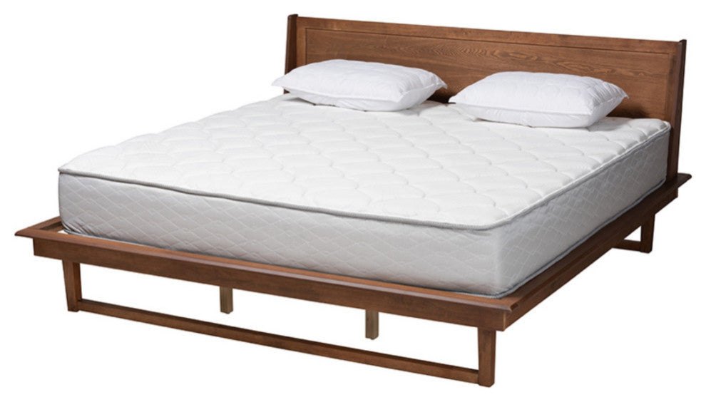 Baxton Studio Modern Ash Walnut Finished Wood King Size Platform Bed