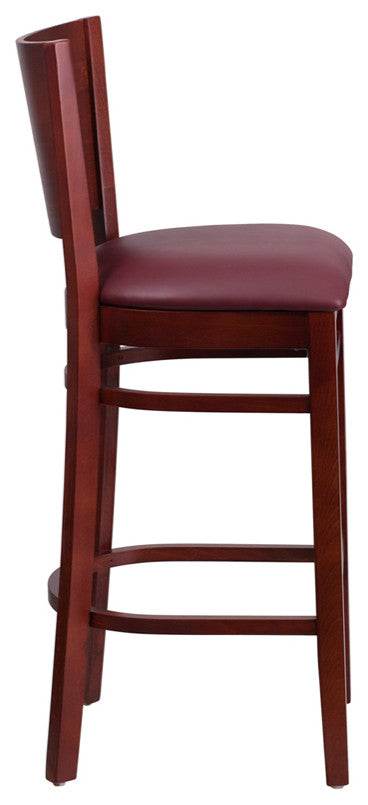 Mahogany Wood Stool-Burg Vinyl