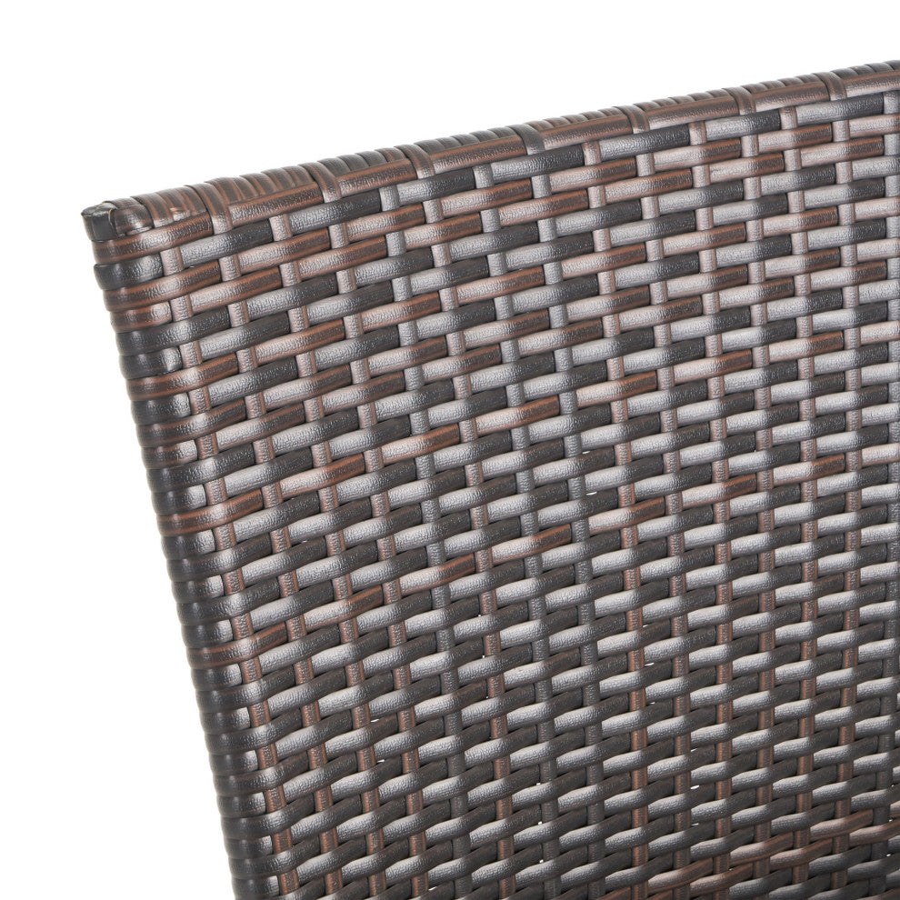 GDF Studio 3-Piece Parham Outdoor Multi-Brown Wicker Set, Box Table