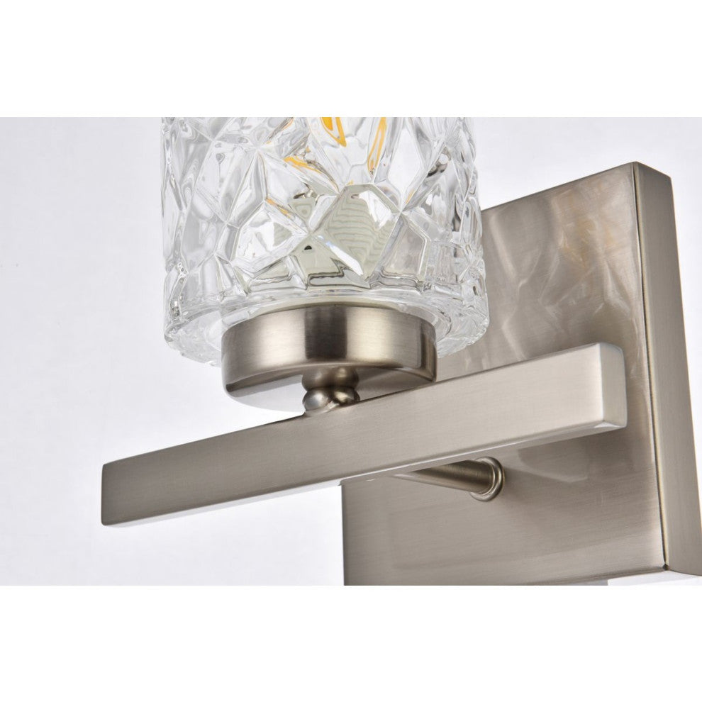 Living District Cassie 1-Light Bath Sconce Satin Nickel