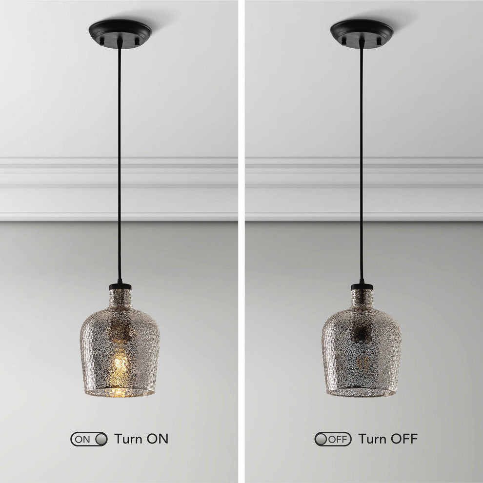 Helen Silver Mini Ripple Glass Antique Black Pendant Chandelier