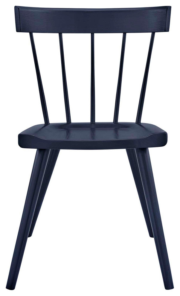 Side Dining Chair, Blue, Wood, Modern, Kitchen Bistro Restaurant Hospitality