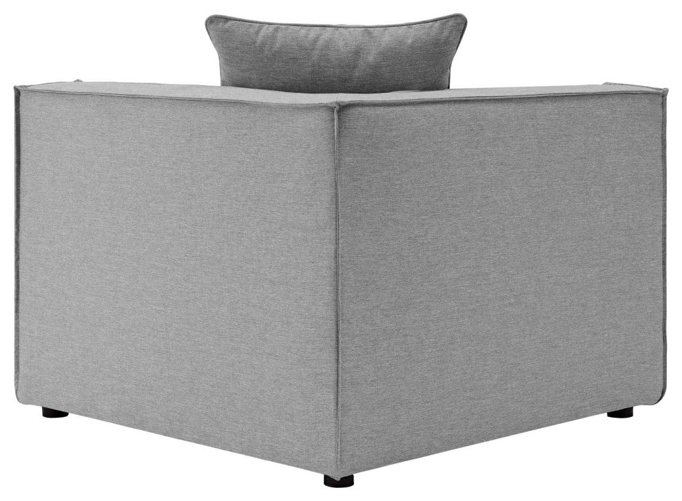 Saybrook Outdoor Patio Upholstered 4-Piece Sectional Sofa Gray