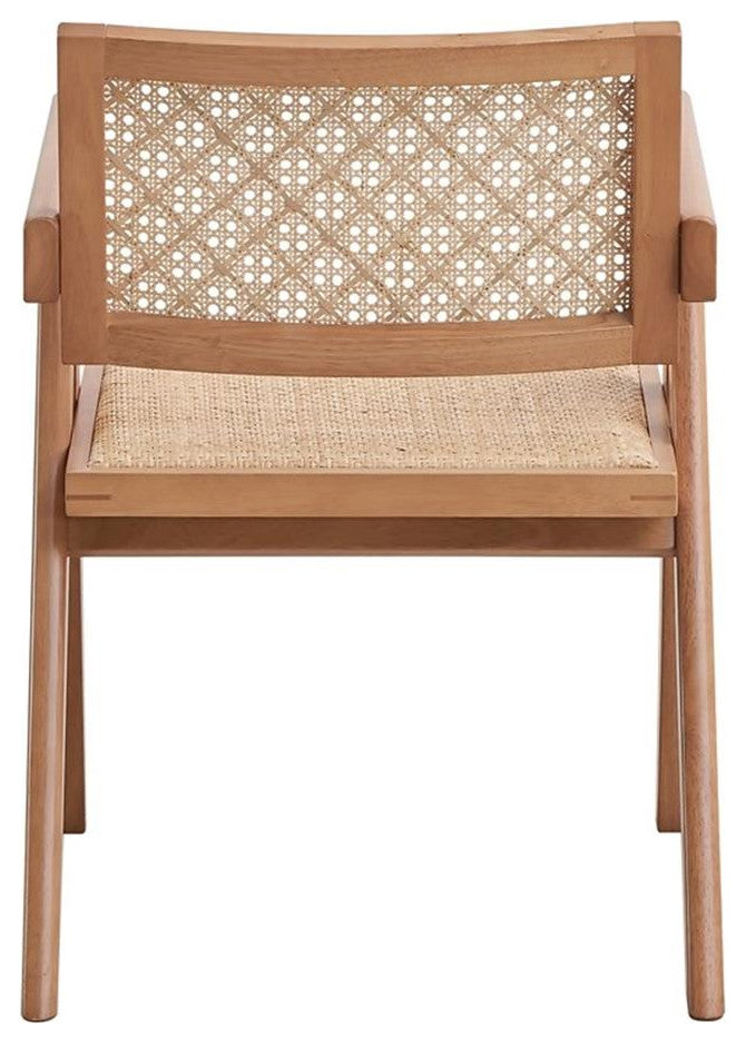 ACME Furniture Velentina 18" Rattan & Wood Arm Chair in Natural (Set of 2)