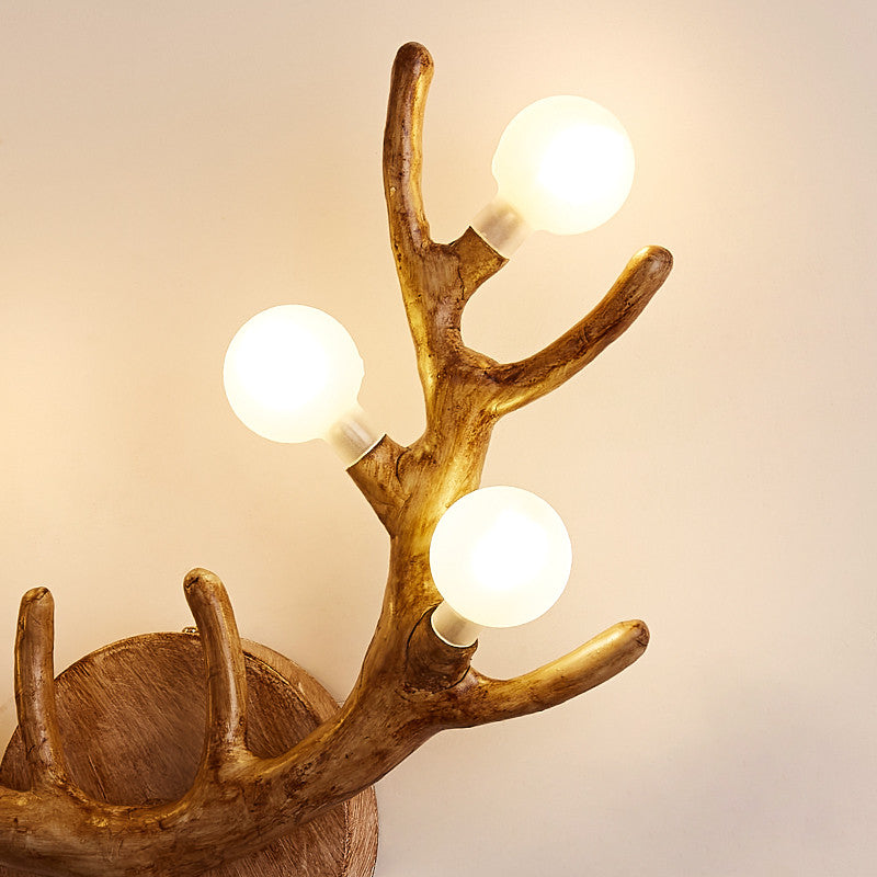 Sabadell | Deer Horns LED Wall Lamp, Brown