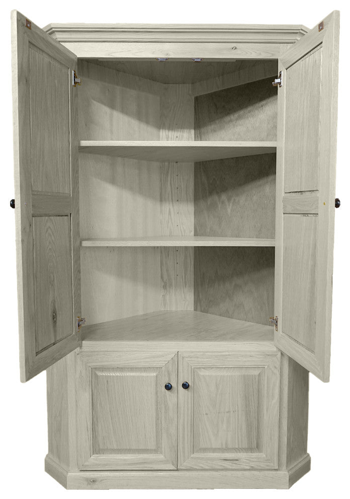 Oak Corner Kitchen Pantry, Soft White Oak