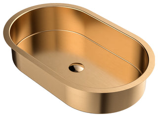 Karran Cinox Stainless Steel Oval Undermount Sink, Brushed Copper