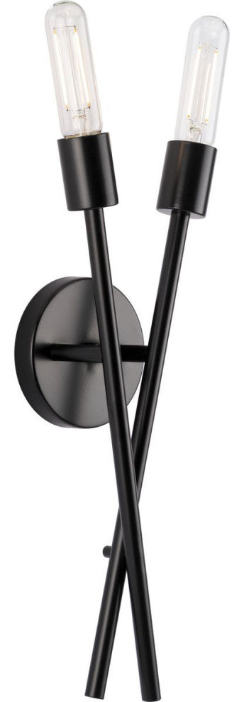 Astra Collection Two-Light 18" Matte Black Modern Wall Sconce