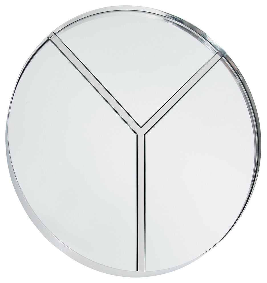 .-    Lyra 30-in Round Accent Mirror - Polished Nickel