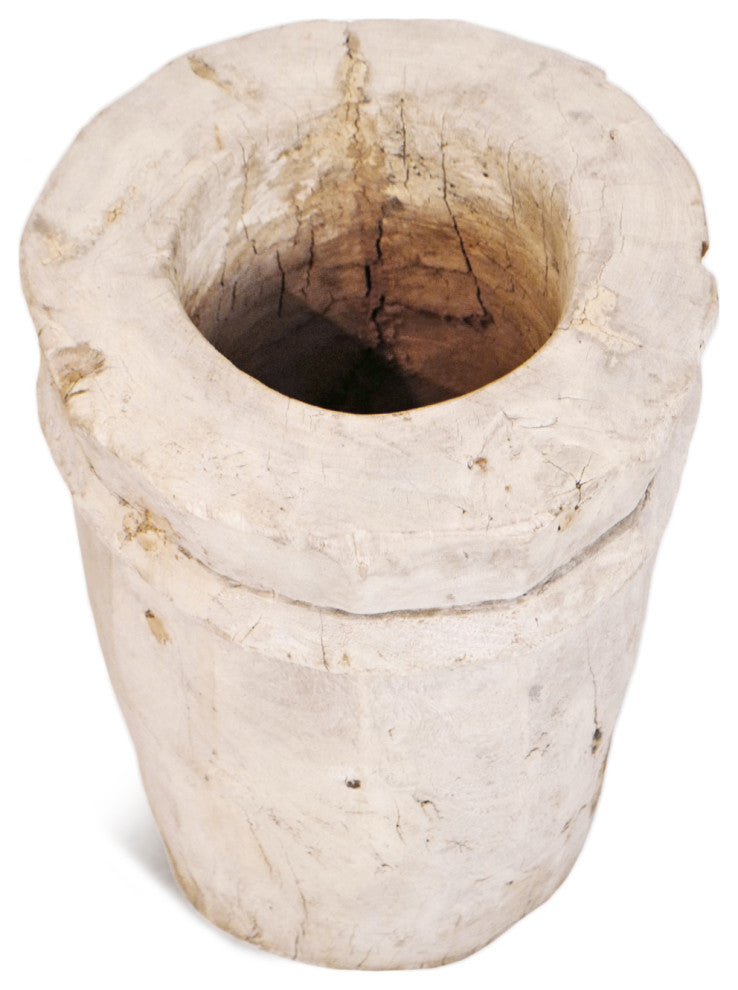 Consigned Sun Bleached Wood Butter Pot