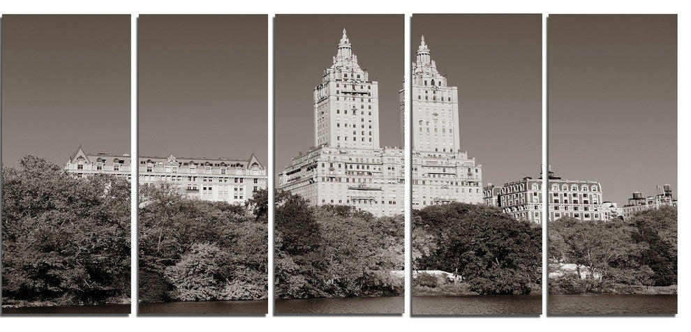 Beautiful Central Park Autumn, Canvas Print, 60"x28", 5 Panels