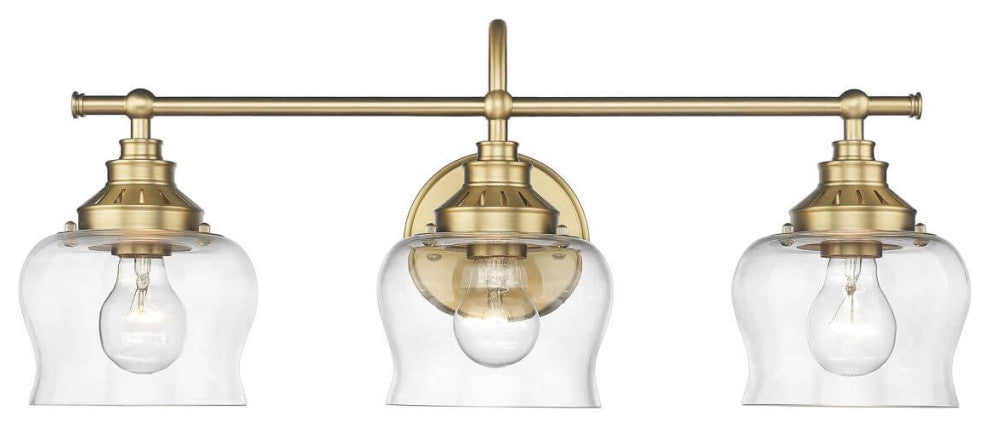 3 Light 24" Bath Vanity Light, Brushed Champagne Bronze With Clear Glass