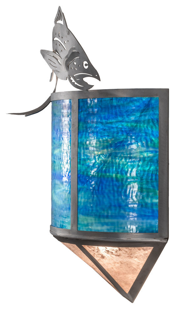 14 Wide Leaping Trout Wall Sconce