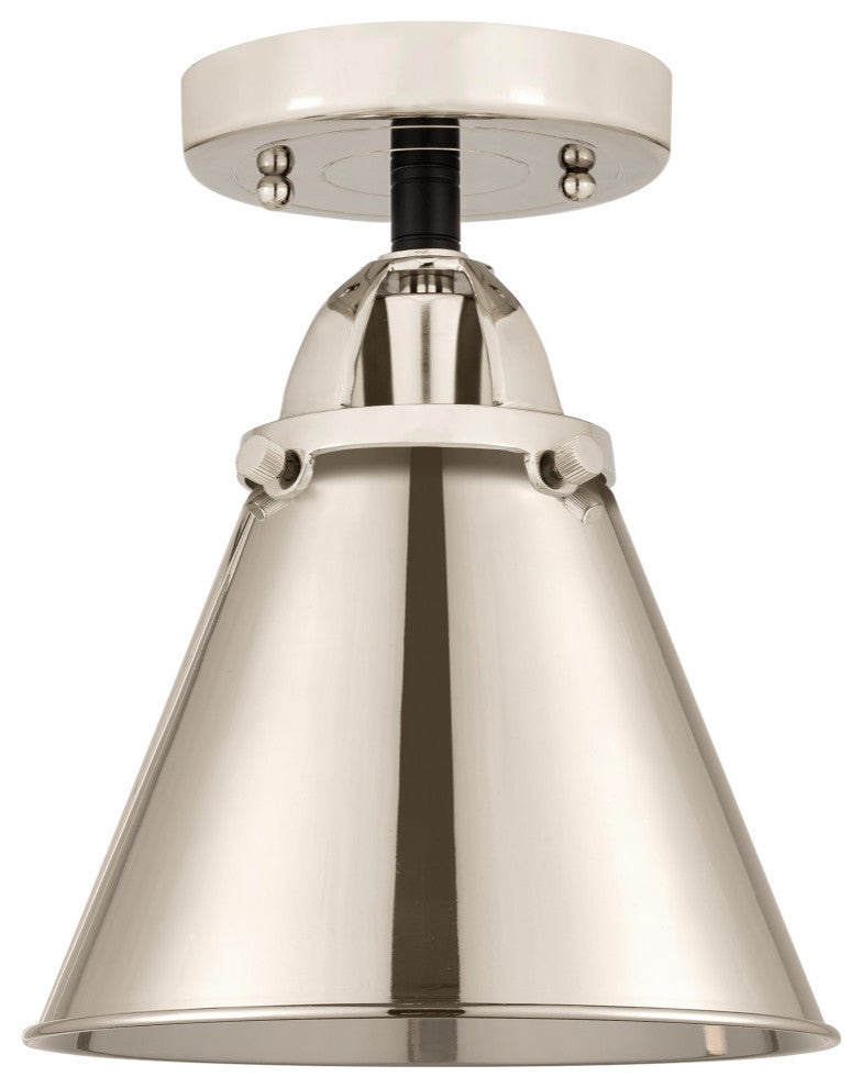 INNOVATIONS 288-1C-BPN-M13-PN 1-Light Semi-Flush Mount Black Polished Nickel