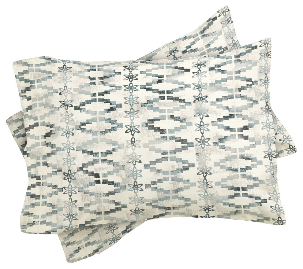 Schatzi Brown Aviana Stripe White Duvet Cover Set, Queen