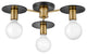 Lark Bobbie 20.5" Semi-Flush Mount Ceiling Fixture, Lacquered Brass + Black