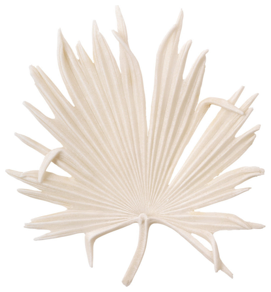 Island Leaf Object, Medium, Off White Resin
