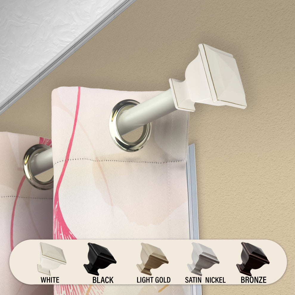 Isha 1" Curtain Rod, White, 160-240"