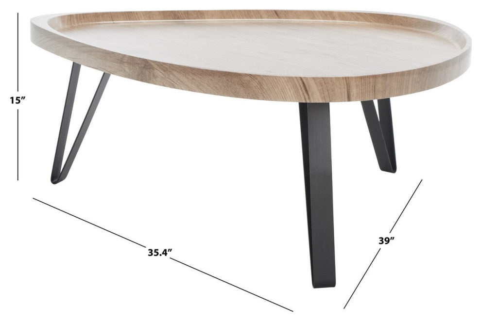 Safavieh Amira Coffee Table, Oak/Black