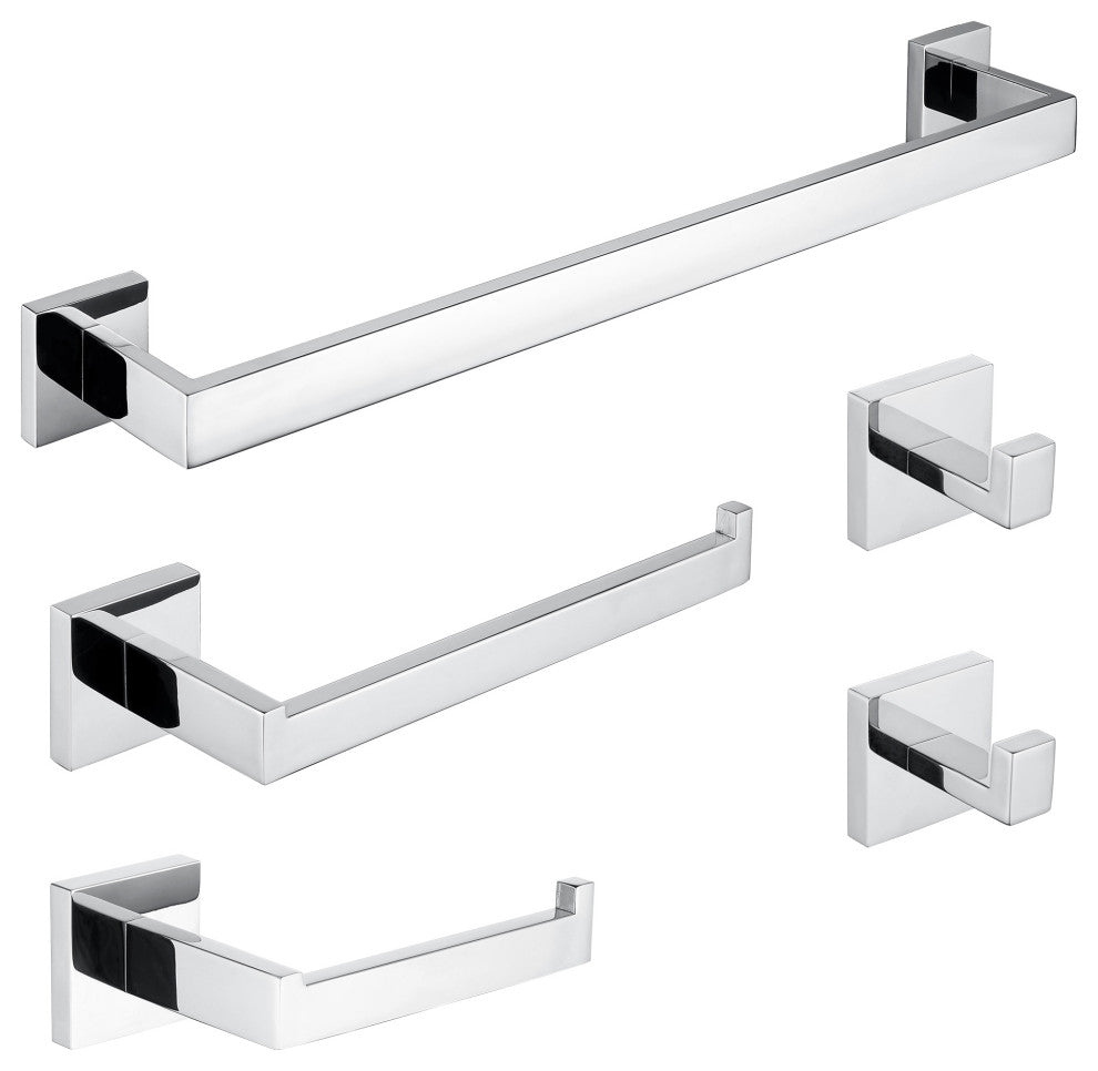 5pc Chrome Bathroom Hardware Set by ANZZI
